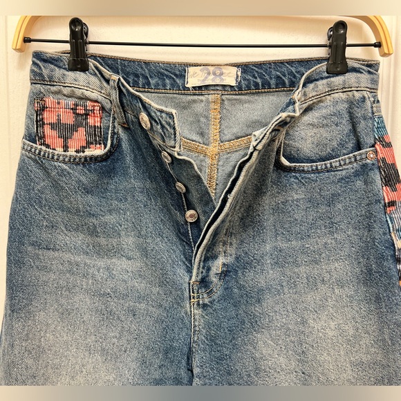 Free People Rocky Mountain Patchwork Unique Jeans Women’s Size 28 - Picture 8 of 15